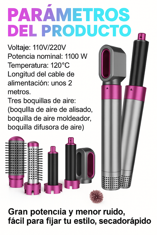 PRO HAIR LAB cepillo alisador secador 5 en 1