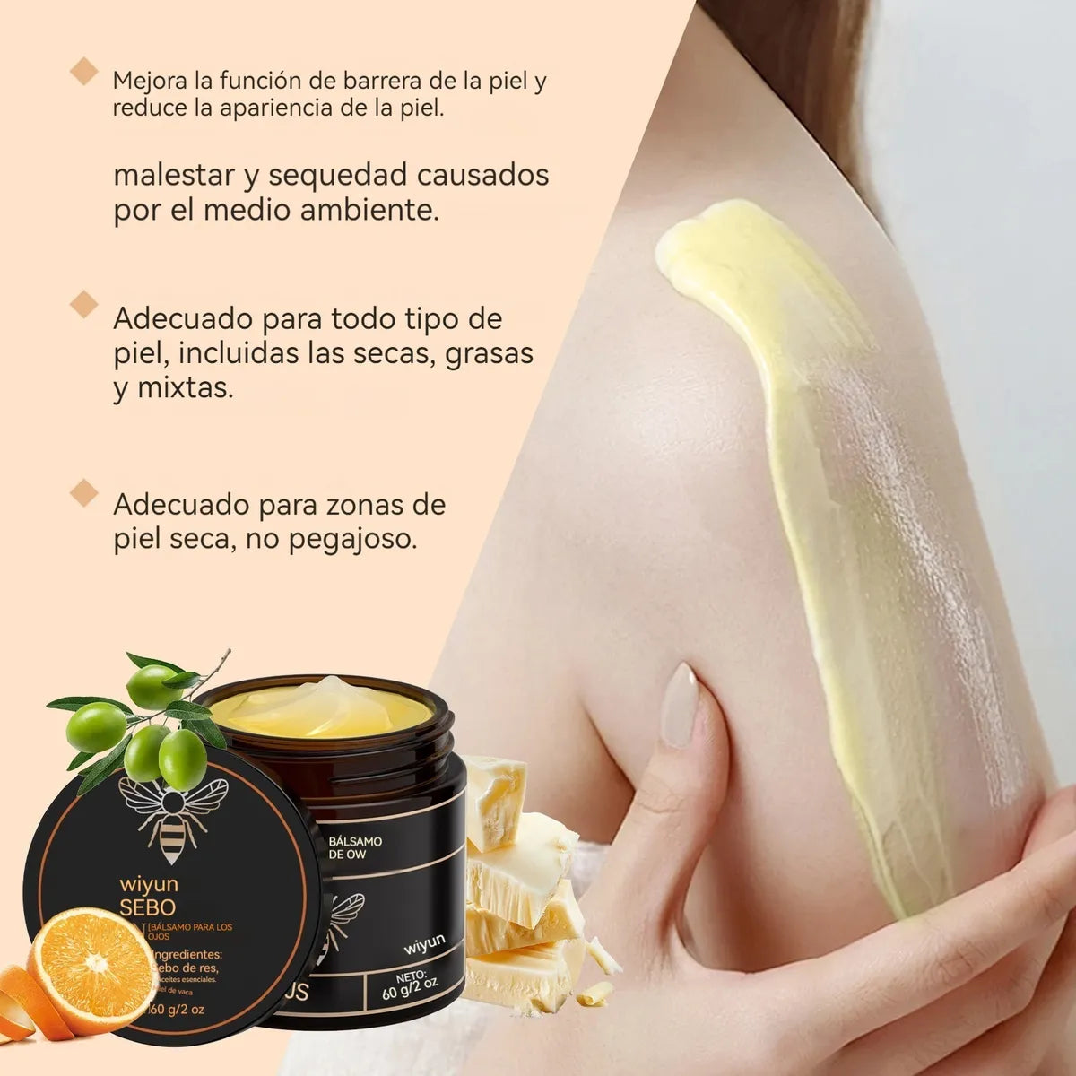 Crema de Sebo de Res, Aceite de Oliva & Miel